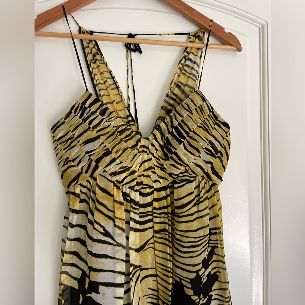 BCBG Yellow Zebra Print Cocktail Dress - Picture 2 of 7